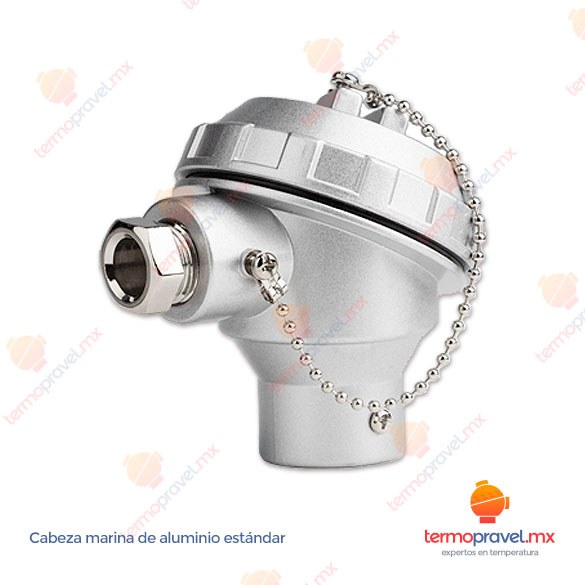 Cabeza marina para termopar de aluminio estándar - Termopravel.mx