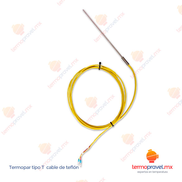 Termopar tipo T cable de teflón - Termopravel.mx