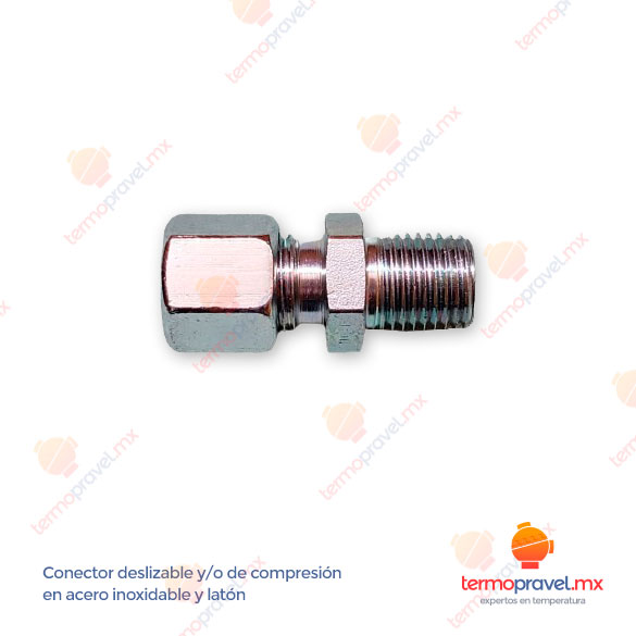 Conector deslizable y/o de compresión en acero inoxidable y latón - Termopravel.mx